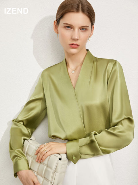 V-neck Silk Summer Blouse