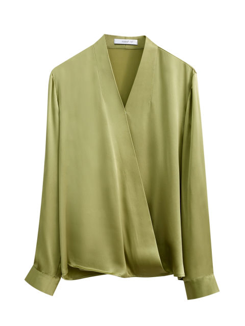 V-neck Silk Summer Blouse