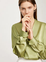 V-neck Silk Summer Blouse