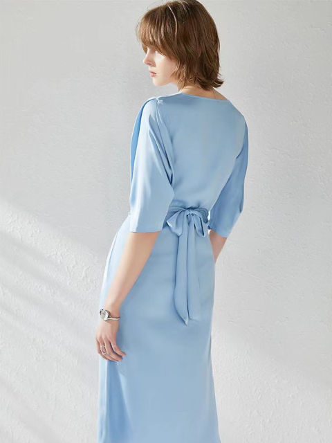 Light Blue Silk Dress