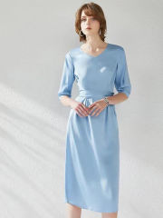 Light Blue Silk Dress