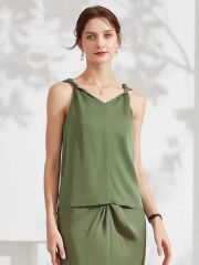 Pine Green Fold Strap Top