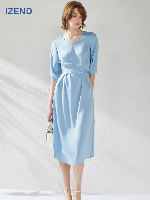 Light Blue Silk Dress