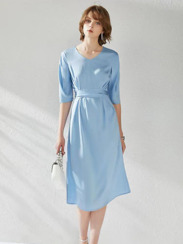 Light Blue Silk Dress