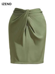 Silk Buttock Waistline Skirt