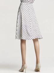 Dot A-lined Silk Skirt