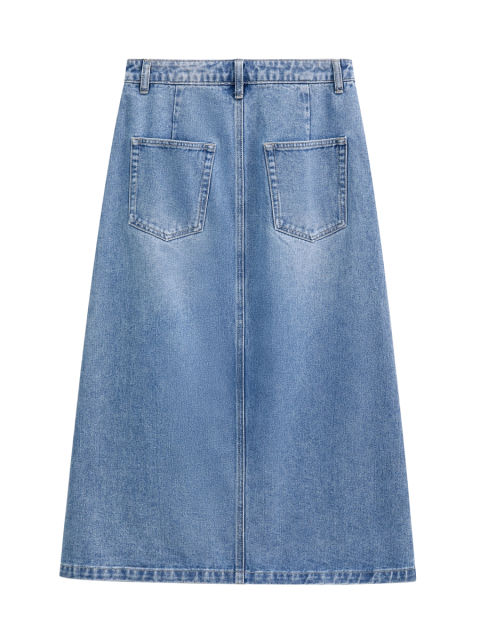 High Waist Asymetery Jean Skirt