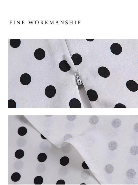 Dot A-lined Silk Skirt