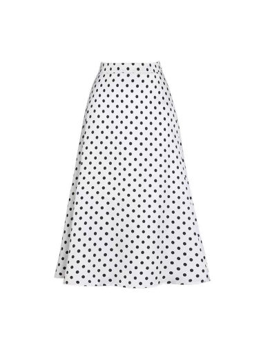 Dot A-lined Silk Skirt