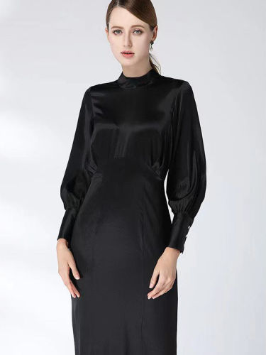 Black Evening Silk Dress