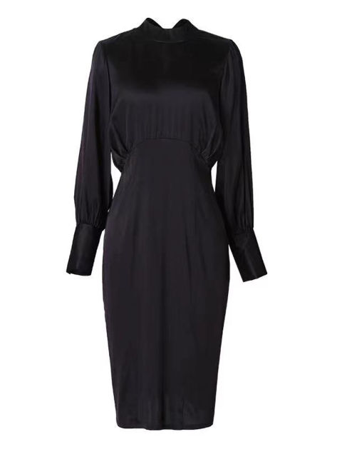 Black Evening Silk Dress