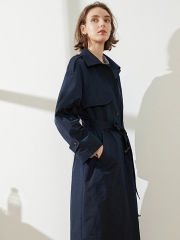 Mid-length Single-breasted Casual Trench Coat