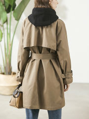 Mid-length Double-breasted Cotton Trench Coat
