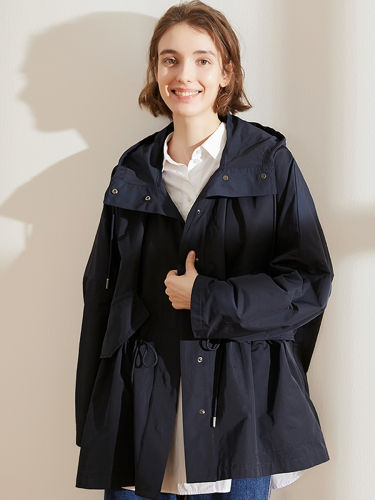 Casual Hooded Cotton Trench Coat