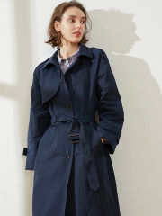 Mid-length Single-breasted Casual Trench Coat