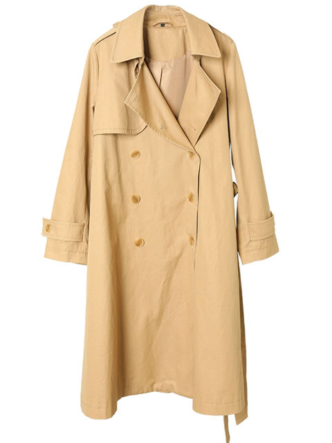 Mid-length Double-breasted Casual Trench Coat