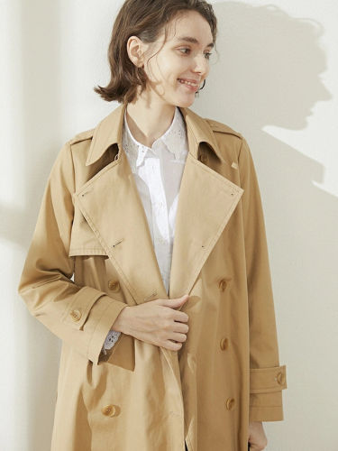 Mid-length Double-breasted Casual Trench Coat