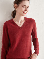 V-neck Loose Long Sleeve Pullover Sweater