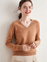 V-neck Loose Long Sleeve Pullover Sweater