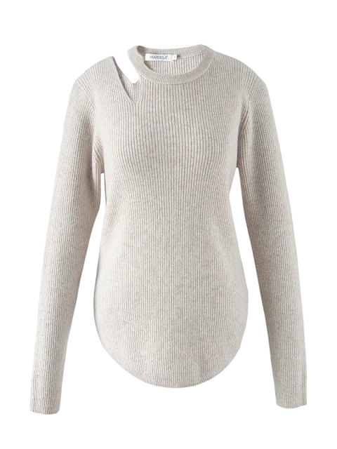 Crew Neck Bottomed Hollow Pullover Sweater
