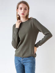 Round Neck Crimped Cashmere Pullover Sweater