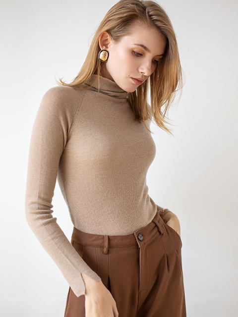 Pile Collar Bottomed Thin Sweater