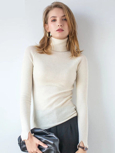 Pile Collar Bottomed Thin Sweater