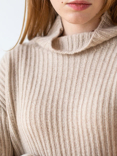 Irregular Vertical Stripe Cashmere Pullover Sweater