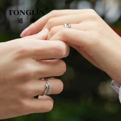 Регулируемые серебряные кольца для пар с открытыми руками