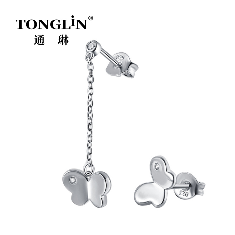 Boucles d'oreilles pendantes en argent sterling,