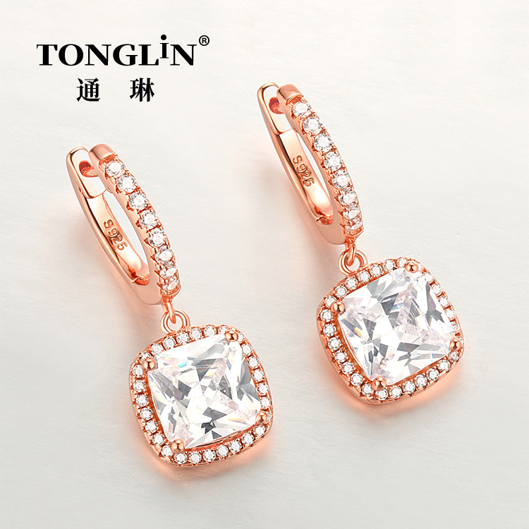 Stylish Silver cz Hoop And Drop Earrings For Women