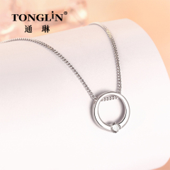 Collier pendentif cercle en argent sterling pour femmes