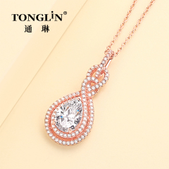 Cubic Zirconia Womens Sterling Silver Pendant Necklace
