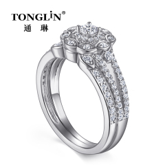 Zirconia Silver Wedding And Engagement Ring Sets