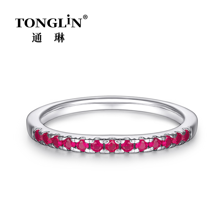 Vendita calda Argento cz Pave Eternity Band Anello Per Le Signore