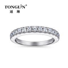 925 Sterling Silver cz Half Eternity Band Ring