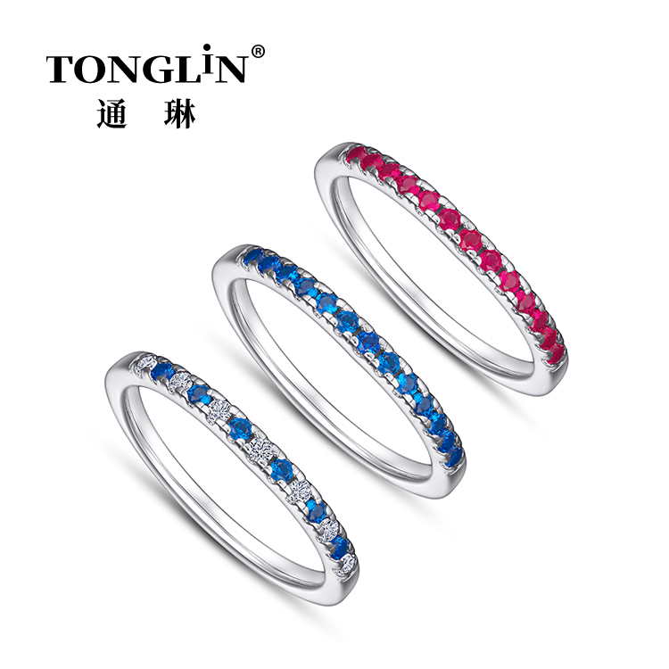 Vendita calda Argento cz Pave Eternity Band Anello Per Le Signore