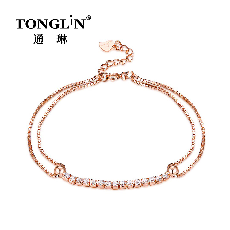 Pulsera de tenis de plata esterlina con circonita cúbica para mujer