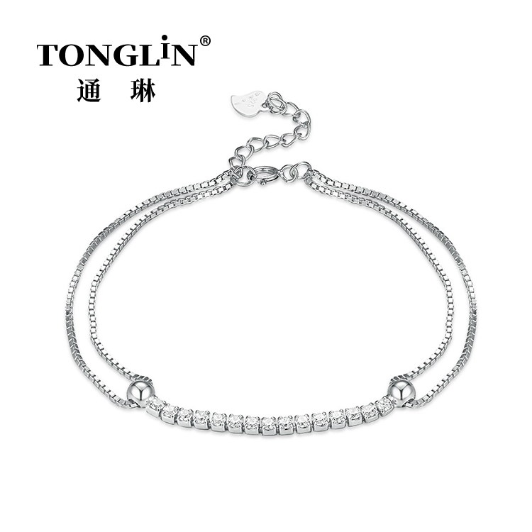 Bracelet tennis en argent sterling avec zircone cubique Femme