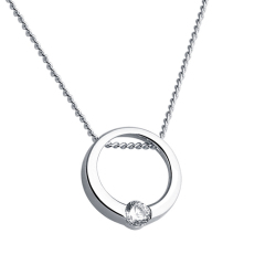 Sterling Silver Circle Pendant Necklace For Women