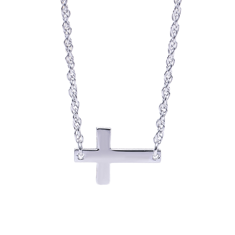 Sterling silver sideways on sale cross