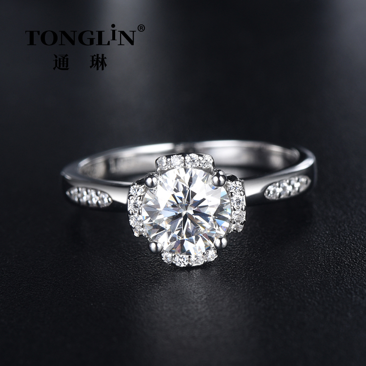 Women's 925 Sterling Silver Moissanite Wedding Rings