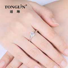 925 Silver Round Solitaire Moissanite Engagement Ring