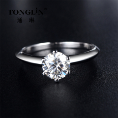 925 Silver Round Solitaire Moissanite Engagement Ring