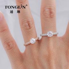 Zirconia Paved Sterling Silver Wedding Ring Sets For Women