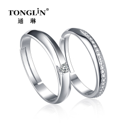 Bagues de promesse en argent sterling avec zircon cubique pour les couples