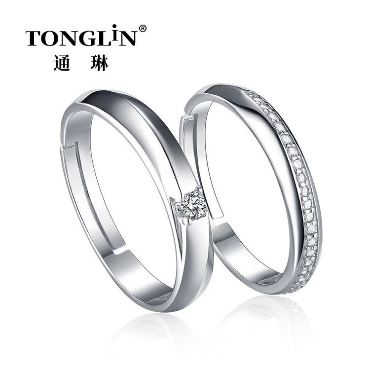 Cubic Zirconia Sterling Silver Promise Rings For Couples