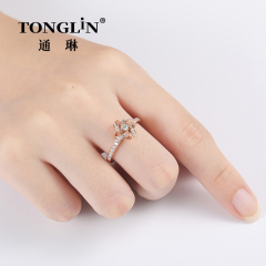 3 Gram 18K Rose Gold Diamond Wedding Ring For Women