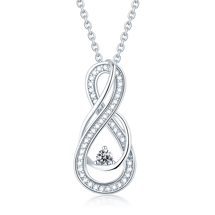 Collier personnalisé en argent sterling avec pendentif zircone