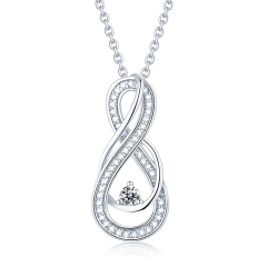Personalized Sterling Silver Necklace With Zirconia Pendant